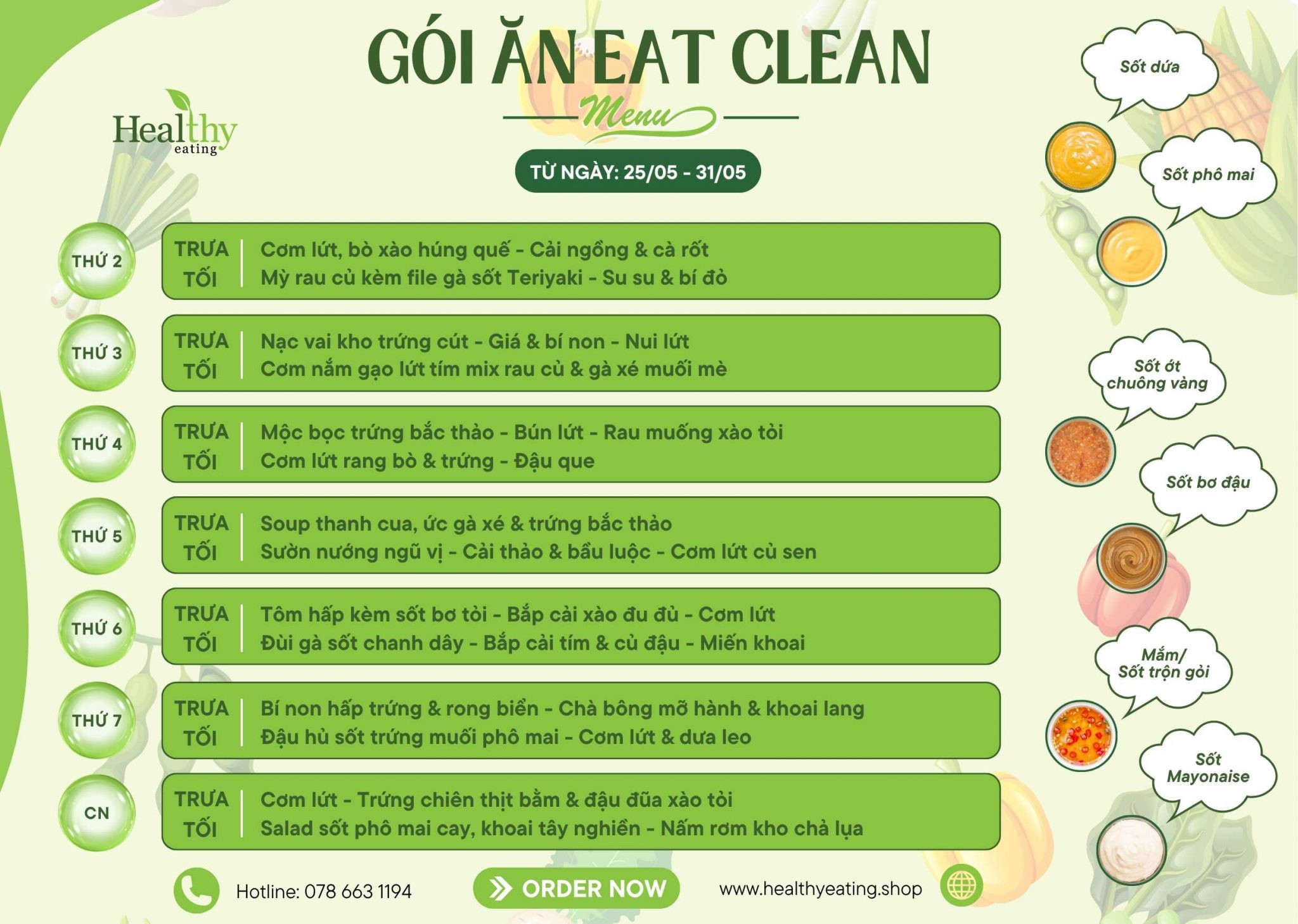CHẾ ĐỘ ĂN GIẢM CÂN EAT CLEAN