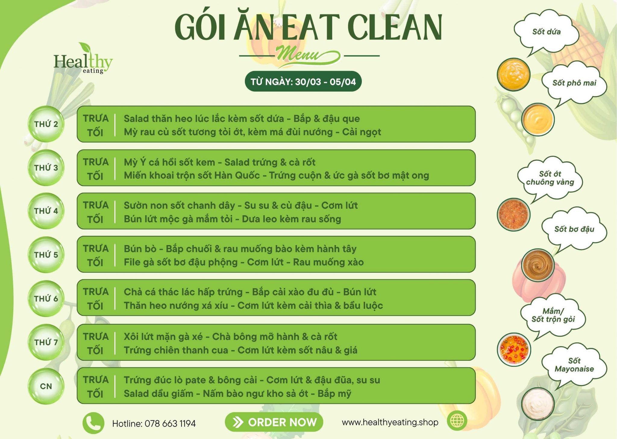 CHẾ ĐỘ ĂN GIẢM CÂN EAT CLEAN