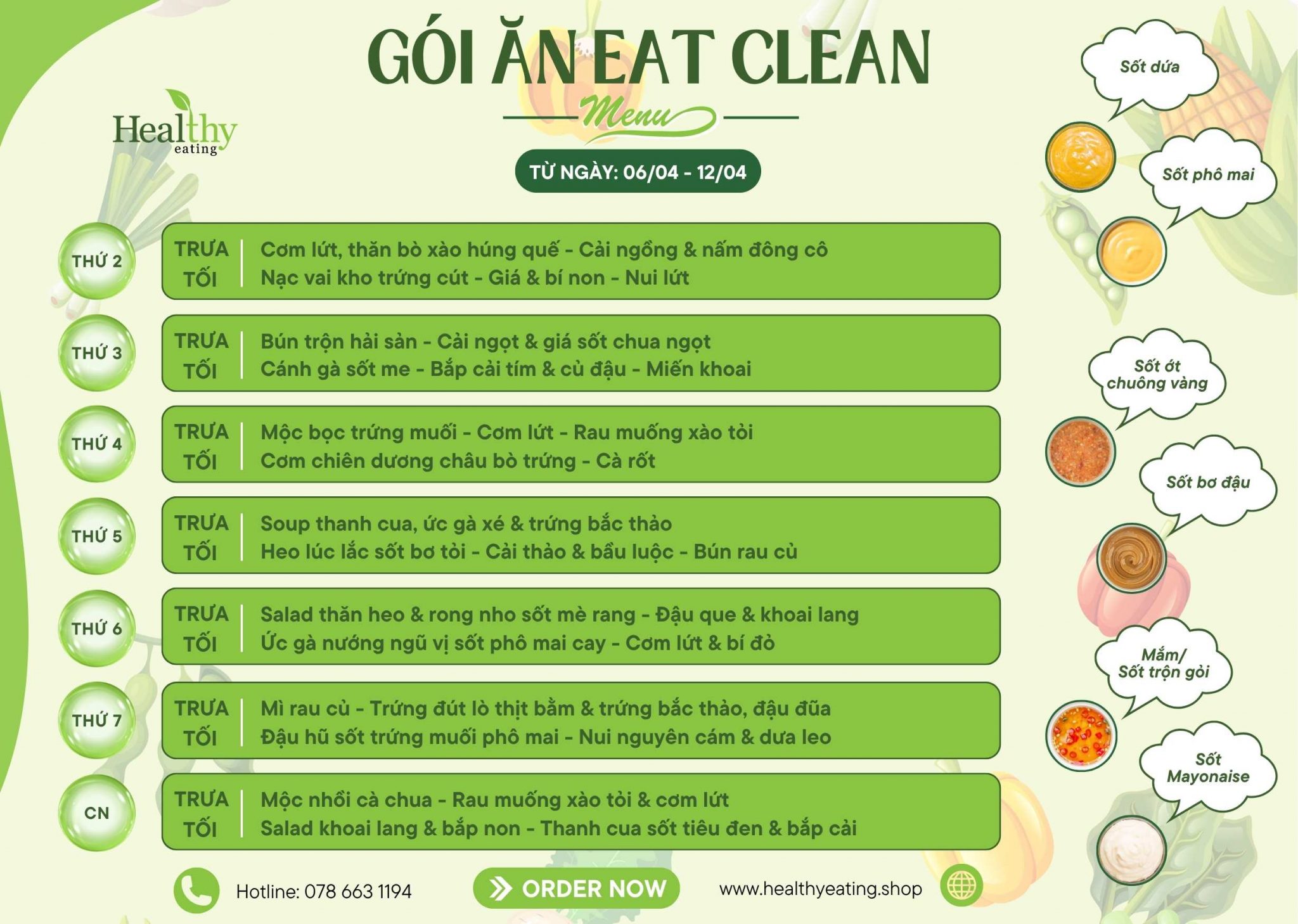 CHẾ ĐỘ ĂN GIẢM CÂN EAT CLEAN