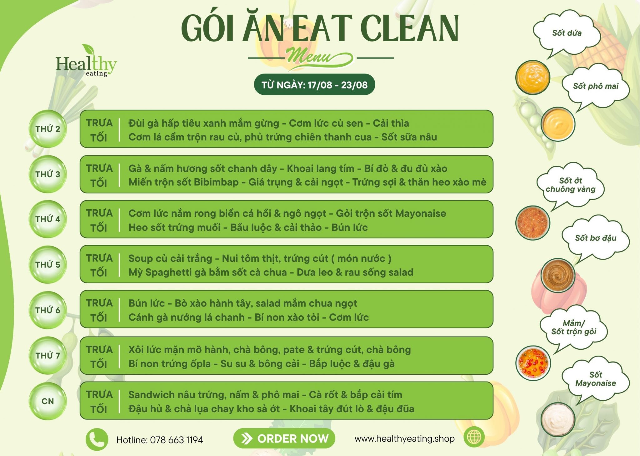 CHẾ ĐỘ ĂN GIẢM CÂN EAT CLEAN
