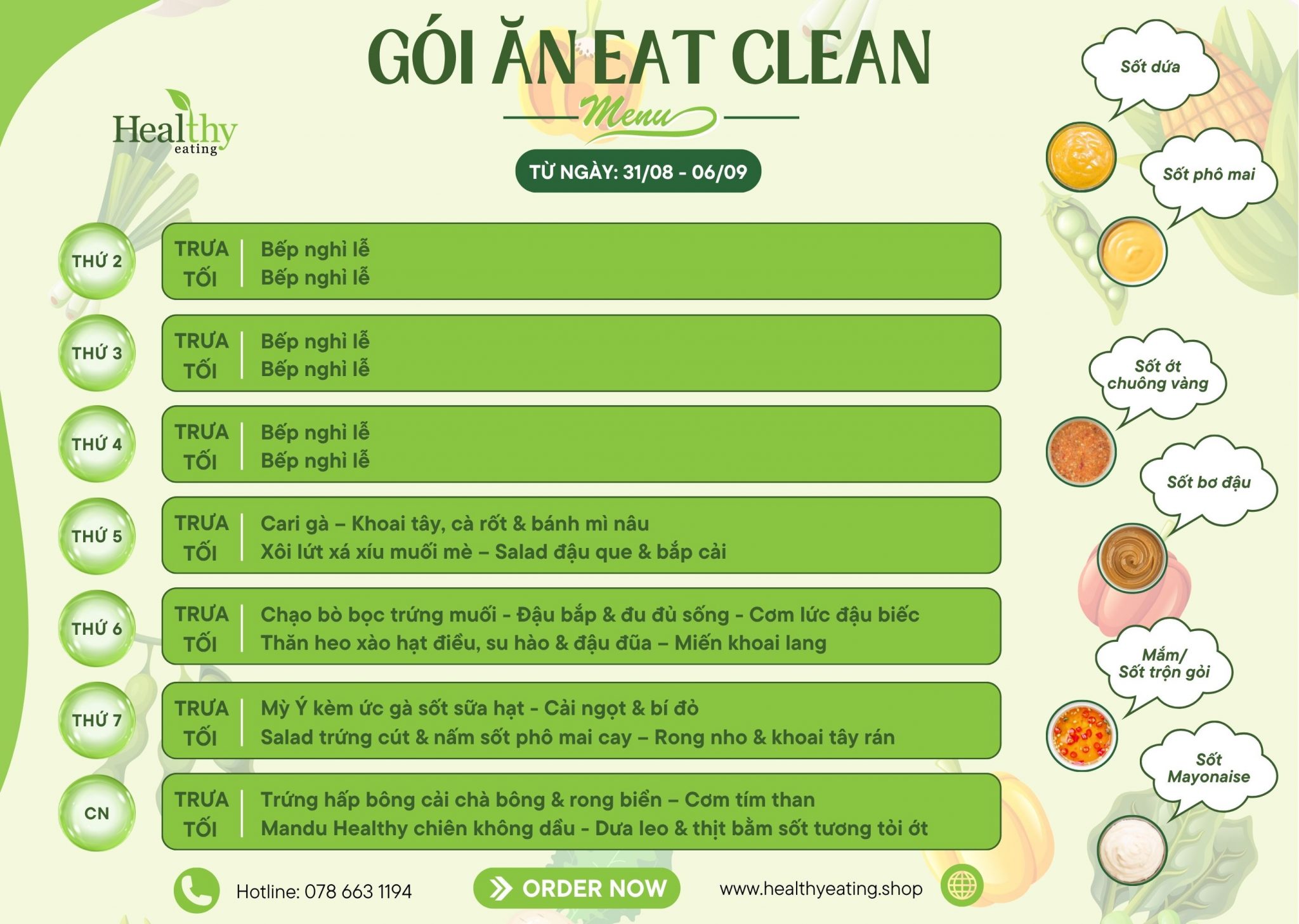 CHẾ ĐỘ ĂN GIẢM CÂN EAT CLEAN