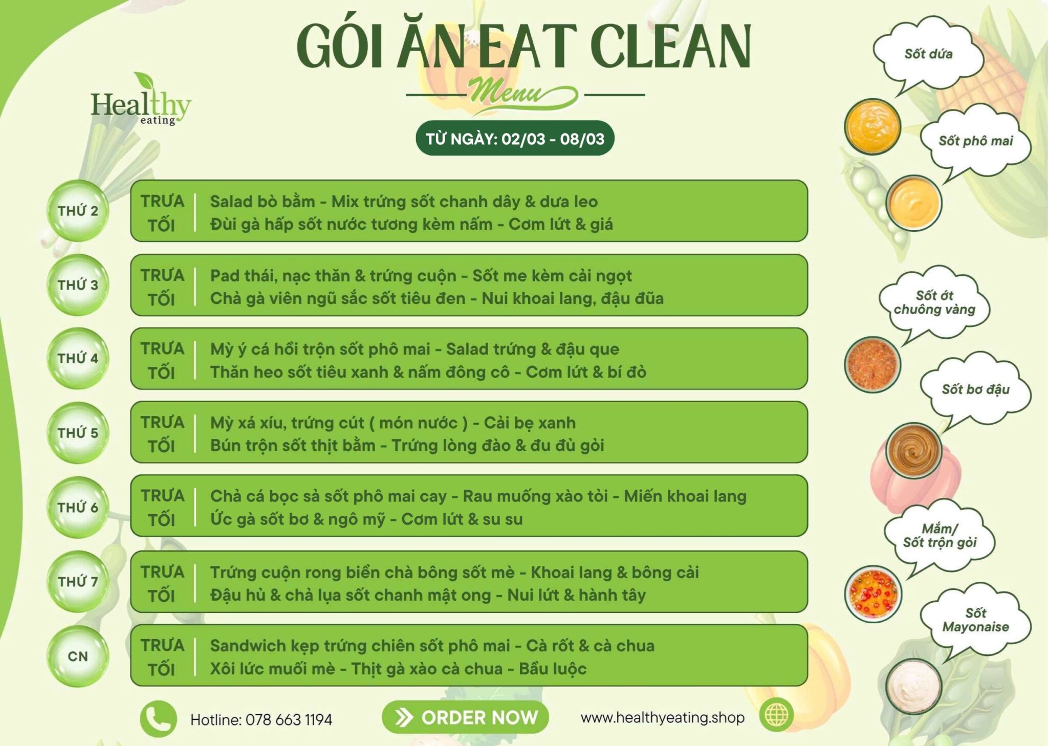 CHẾ ĐỘ ĂN GIẢM CÂN EAT CLEAN