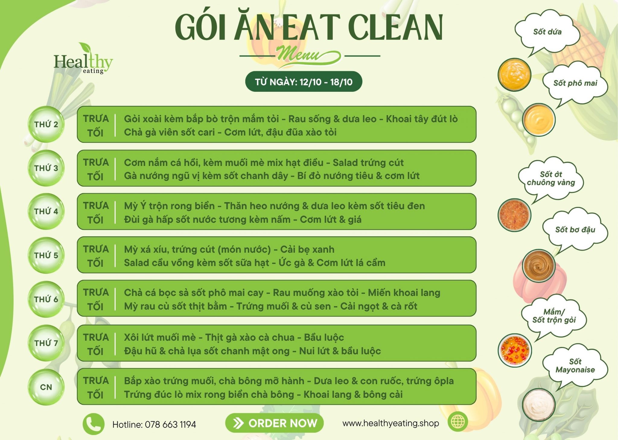 CHẾ ĐỘ ĂN GIẢM CÂN EAT CLEAN