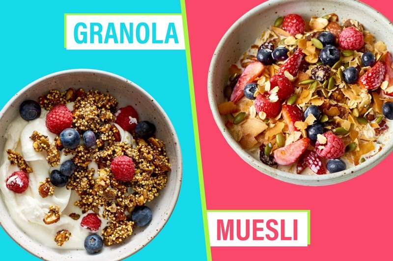 sự khác nhau giữa granola và muesli