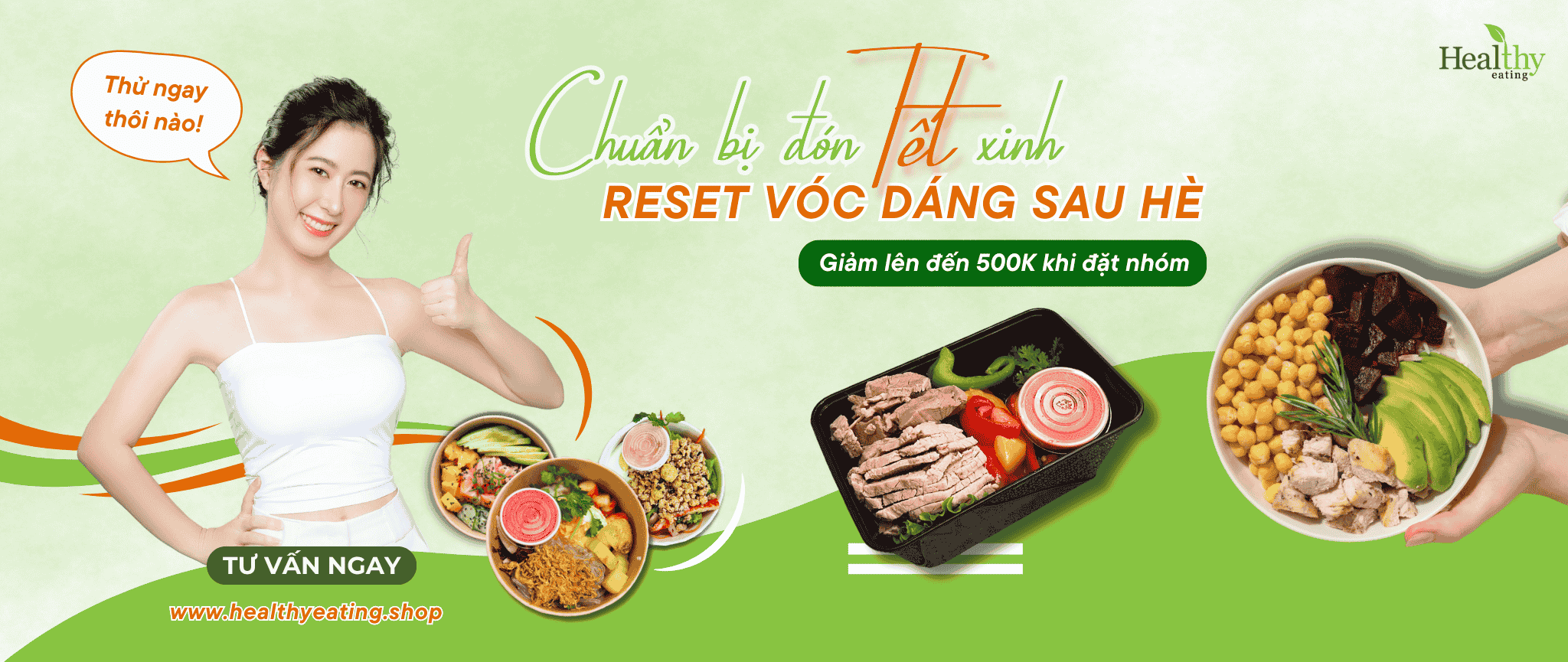 Banner Eat Clean Tết